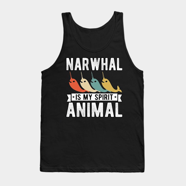 Narwhal is my Spirit Animal T-shirt Narwars Ocean Marine Mammalia Animal Swimming Fish Water River Fisherman Beach Fishing Whale Unicorn of The Sea Narwhal Shirt Tank Top by BestSellerDesign